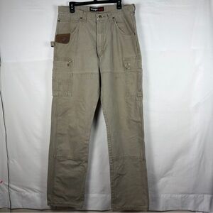 Wrangler Riggs Workwear Cargo Work Pants Men’s Size 36W X 36L Gray/Brown Canva
